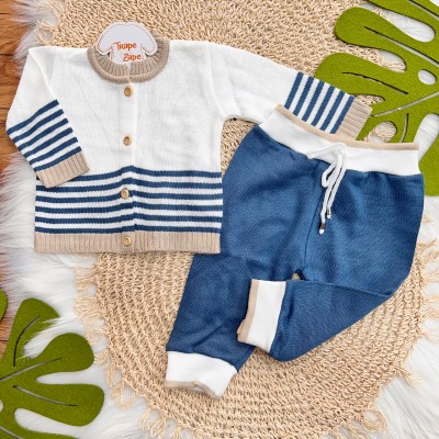 Conj de Linha Listras CÓS NOVO - Azul Jeans
